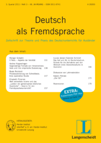 Deutsch Als Fremdsprache-zeitschrift Zur Theorie Und Praxis Des Faches Deutsch A